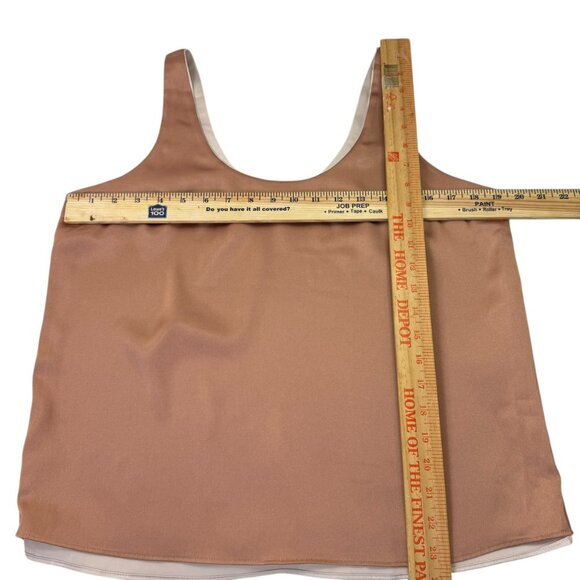 Express NWT Reversible Satin Tank Top Size M Blush Pink & Beige Champagne Cami - Picture 6 of 7